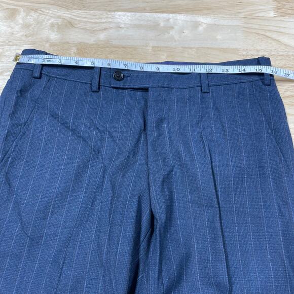 Ted Baker NWOT Karl CT Striped 100% Wool Pant Size 31S Blue Stripe Made in Italy - Picture 6 of 9